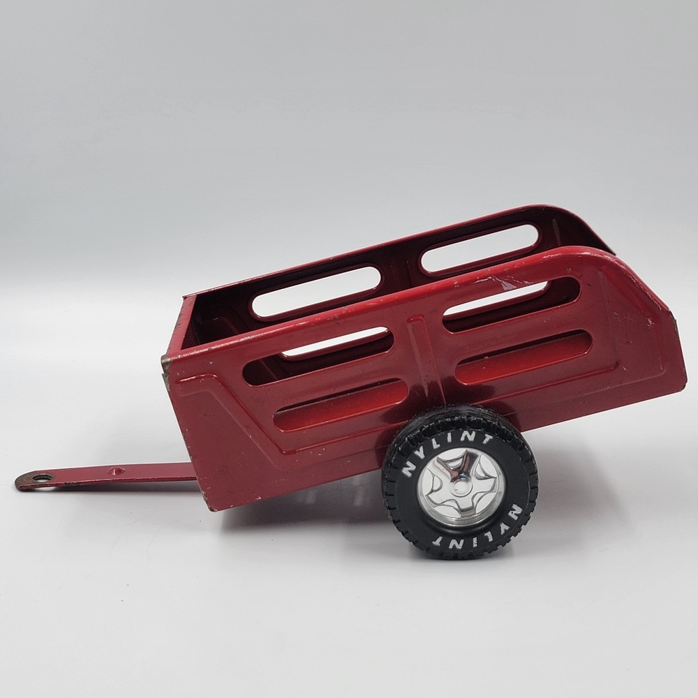 Vtg 1970s Nylint Farms Pressed Steel Red Trailer Vintage Toy Truck